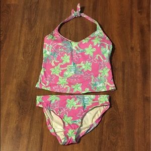 Lilly Pulitzer Rock A Hula 2 pc Tankini Swimsuit 2 Vintage Monkeys